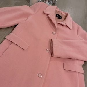 Emporio Armani pink boiled wool, single breasted winter coat, size 48 European